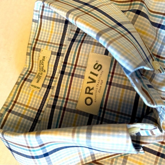ORVIS Sporting Traditions plaid short sleeve button down collar shirt Sz-M B15 - Picture 8 of 10
